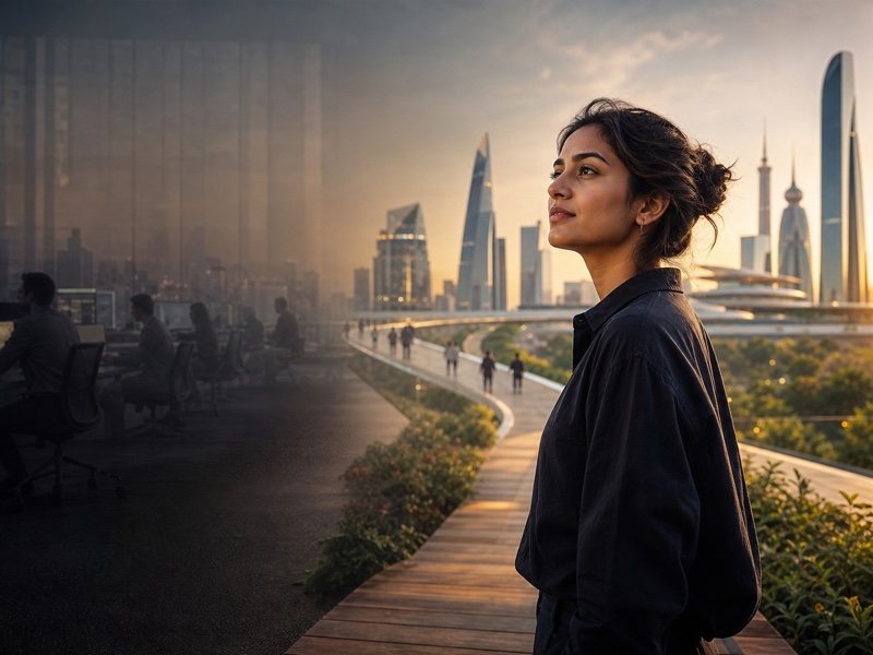 A professional navigating career decisions in the AI era